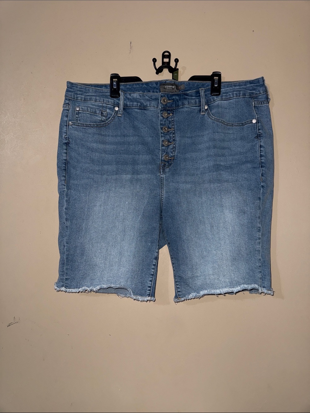 torrid Light Blue Denim Shorts with Branded Button
